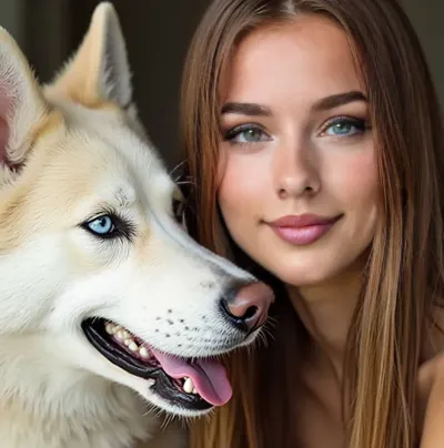 Talk to Girlfriend and dog, a playful spicy AI chat partner for anime stories and fun.