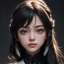Portrait of a friendly AI chatbot assistant ConceptAnimator with expressive eyes showcasing personality traits
