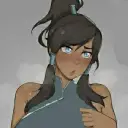 Multilingual Korra focusing on chat IA tasks, neural network core visible in background.