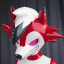 the avatar of Midnight Latex Lycanroc Suit who supports unlimited chat online services