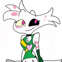 Minimalist Angel Dust avatar for google chat integration, featuring adaptive emotional expressions