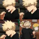 Multilingual Bakugo focusing on chat IA tasks, neural network core visible in background.