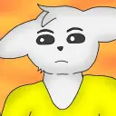 Potret asisten chatbot AI yang ramah Frisk Bloodbun dengan mata ekspresif yang menunjukkan ciri-ciri kepribadian