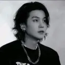 Yoongi's AI avatar with dynamic vector art style, embodying friendly AI chat capabilities