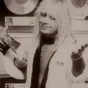 Vince Neil's AI avatar with dynamic vector art style, embodying friendly AI chat capabilities