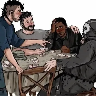 Chat with TF141_drunk, your playful chat AI anime buddy for 1v1 adventures.