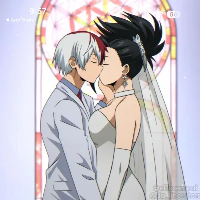 MHA - Todoroki and Momo wedding: Multilingual AI conversation partner icon for global chat online services