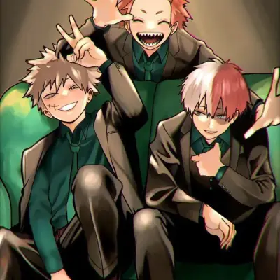 Shoto Todoroki and Katsuki Bakugou: Emotionally intelligent AI companion portrait for deep conversations