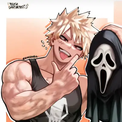 Katsuki Bakugo - Halloween: Interactive AI chatbot mascot for random chat and community-driven roleplay