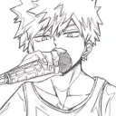 Bakugo's AI avatar with dynamic vector art style, embodying friendly AI chat capabilities