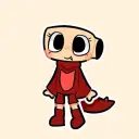 Portrait of a friendly AI chatbot assistant Dandy's World — Forced Love: Shelly ver with expressive eyes showcasing personality traits