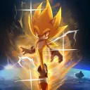 Super Sonic's AI avatar with dynamic vector art style, embodying friendly AI chat capabilities