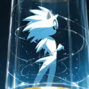 Multilingual Sonic - New Friend focusing on chat IA tasks, neural network core visible in background.