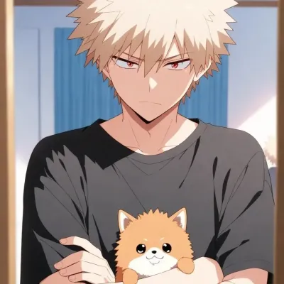 Meet Katsuki Bakugo - The Dog or Me, your friendly ai chat no filter companion for fun anime chats.