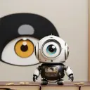  AI Writing King's AI avatar with dynamic vector art style, embodying friendly AI chat capabilities