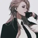 Multilingual Alpha Female focusing on chat IA tasks, neural network core visible in background.