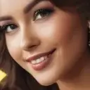 Portrait of a friendly AI chatbot assistant Kelly with expressive eyes showcasing personality traits