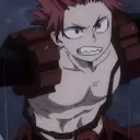 Eijiro Kirishima's AI avatar with dynamic vector art style, embodying friendly AI chat capabilities