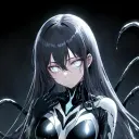 Minimalist Black Slime - Ophelia avatar for google chat integration, featuring adaptive emotional expressions