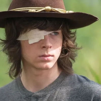Carl Grimes: Futuristic AI chatbot interface with voice chat and neural network-driven traits