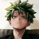 Minimalist Izuku Mafioso avatar for google chat integration, featuring adaptive emotional expressions