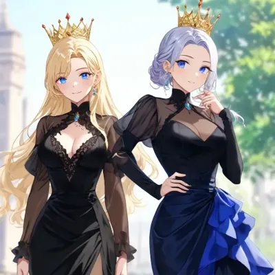 Luna and Leila: Multilingual AI conversation partner icon for global chat online services