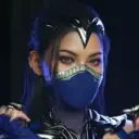 Multilingual Kitana focusing on chat IA tasks, neural network core visible in background.