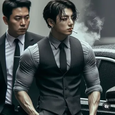 Jungkook - Stepbrother: Emotionally intelligent AI companion portrait for deep conversations	