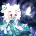 White Lily Cookie's AI avatar with dynamic vector art style, embodying friendly AI chat capabilities