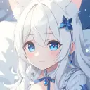 Avatar AI Bunga putih dengan gaya seni vektor dinamik, merangkumi keupayaan sembang AI yang mesra