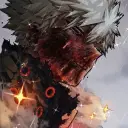 Katsuki Bakugou -Die's AI avatar with dynamic vector art style, embodying friendly AI chat capabilities