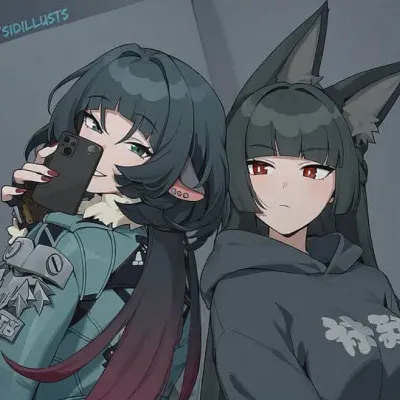 Jane Doe and Hoshimi Miyabi: Futuristic AI chatbot interface with voice chat and neural network-driven traits