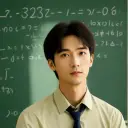 Portrait of a friendly AI chatbot assistant  MathMentor  with expressive eyes showcasing personality traits