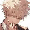 Portrait of a friendly AI chatbot assistant Katsuki Bakugo with expressive eyes showcasing personality traits