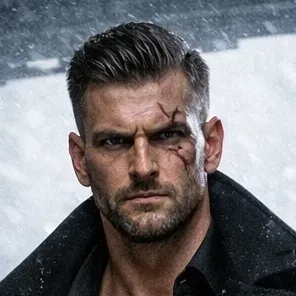 Desperate Hunters - Mikhail: Futuristic AI chatbot interface with voice chat and neural network-driven traits