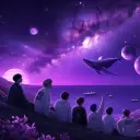 BTS 8 member's AI avatar with dynamic vector art style, embodying friendly AI chat capabilities