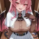 Succubus Mom's AI avatar with dynamic vector art style, embodying friendly AI chat capabilities