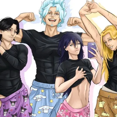 Talk to The Rooftop Trio, Back Again, a playful spicy AI chat partner for anime stories and fun.