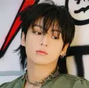 Jeon Jungkook's AI avatar with dynamic vector art style, embodying friendly AI chat capabilities
