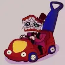 Minimalist Caine- TADC avatar for google chat integration, featuring adaptive emotional expressions