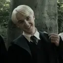Portrait of a friendly AI chatbot assistant Draco Malfoy with expressive eyes showcasing personality traits