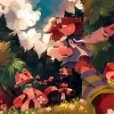 Avatar AI dangerous forest dengan gaya seni vektor dinamik, merangkumi keupayaan sembang AI yang mesra