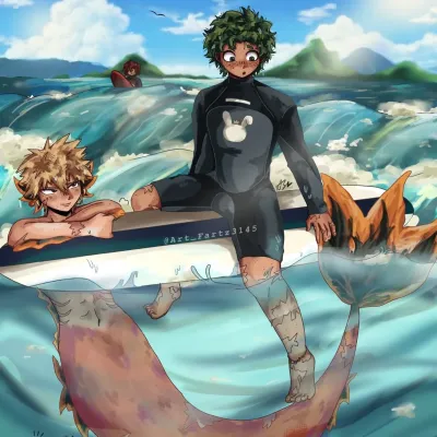 Katsuki - Shoto - Izuku: Fantasy-themed AI roleplay character art for immersive storytelling