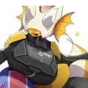 フレンドリーな AI チャット機能を具現化した、ダイナミックなベクター アート スタイルの パトリオティック・バグ の AI アバター