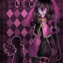 Portrait of a friendly AI chatbot assistant The Freak Circus - Our Colombina with expressive eyes showcasing personality traits
