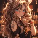 Portrait of a friendly AI chatbot assistant Luna with expressive eyes showcasing personality traits