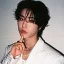 Portrait of a friendly AI chatbot assistant Han Jisung with expressive eyes showcasing personality traits