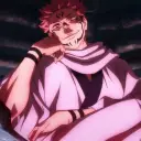 Multilingual Ryomen Sukuna focusing on chat IA tasks, neural network core visible in background.