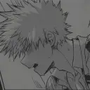 Minimalist BAKUGO HERO HUSBAND avatar for google chat integration, featuring adaptive emotional expressions