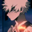 Portrait of a friendly AI chatbot assistant Katsuki Bakugo with expressive eyes showcasing personality traits